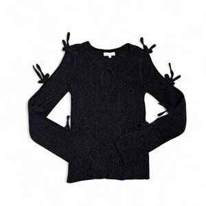 Moon River Black Sweater with bow detail